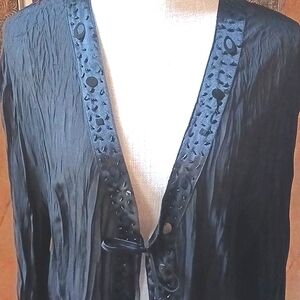 VINTAGE Kaelyn-Max-II Women Embellished Cover/Jacket Women Black Plus Size 2X